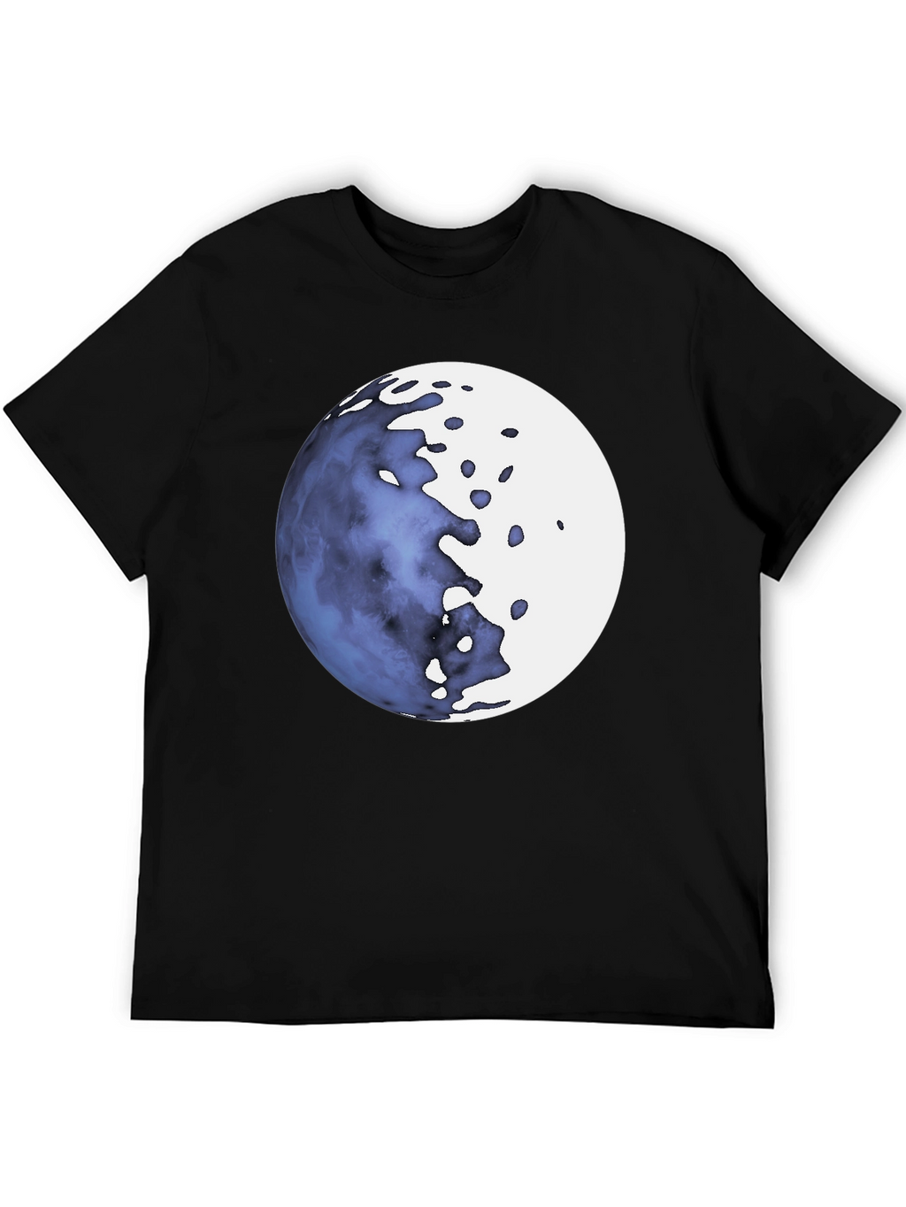 Abstract Moon Graphic Black T-Shirt