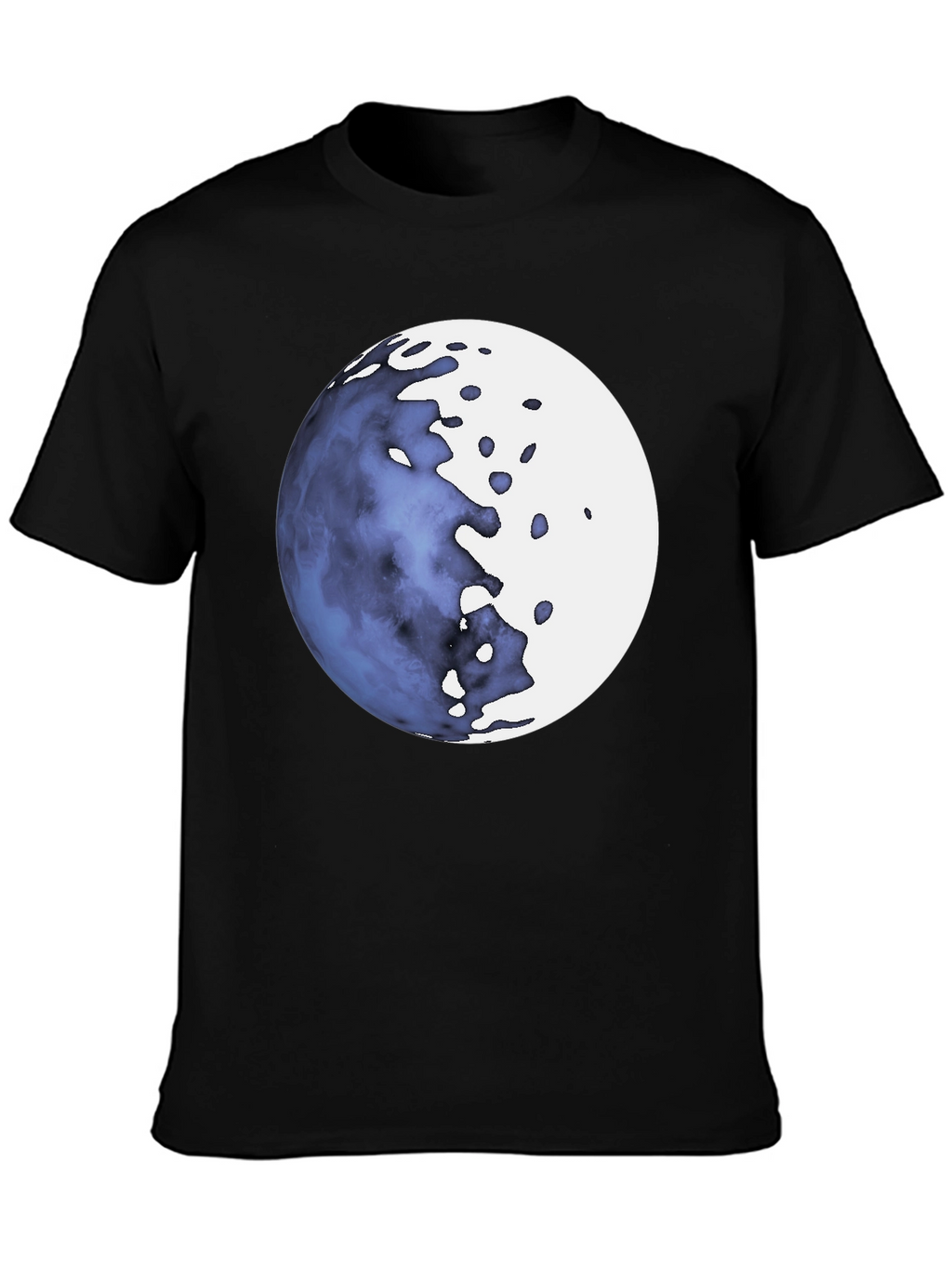 Abstract Moon Graphic Black T-Shirt