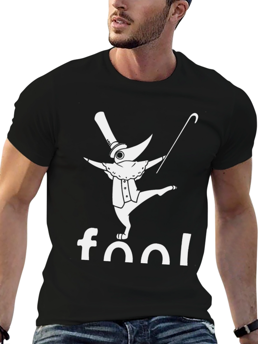 Fool Plague Doctor Black Graphic T-Shirt