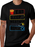 Eat Sleep Weather Repeat Funny T-Shirt