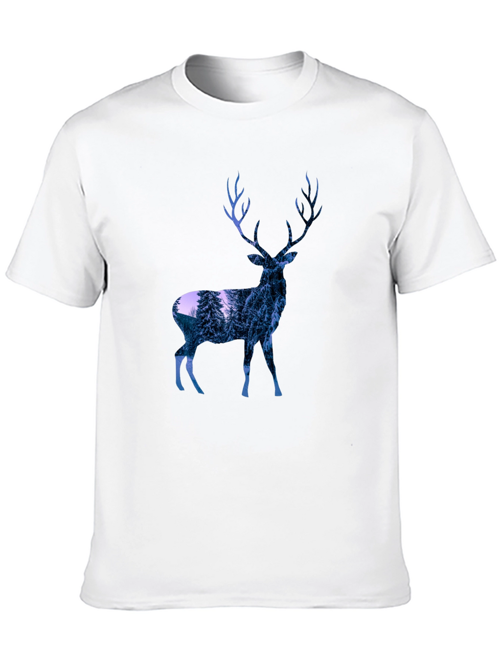 Deer Graphic Print T-Shirt - Black