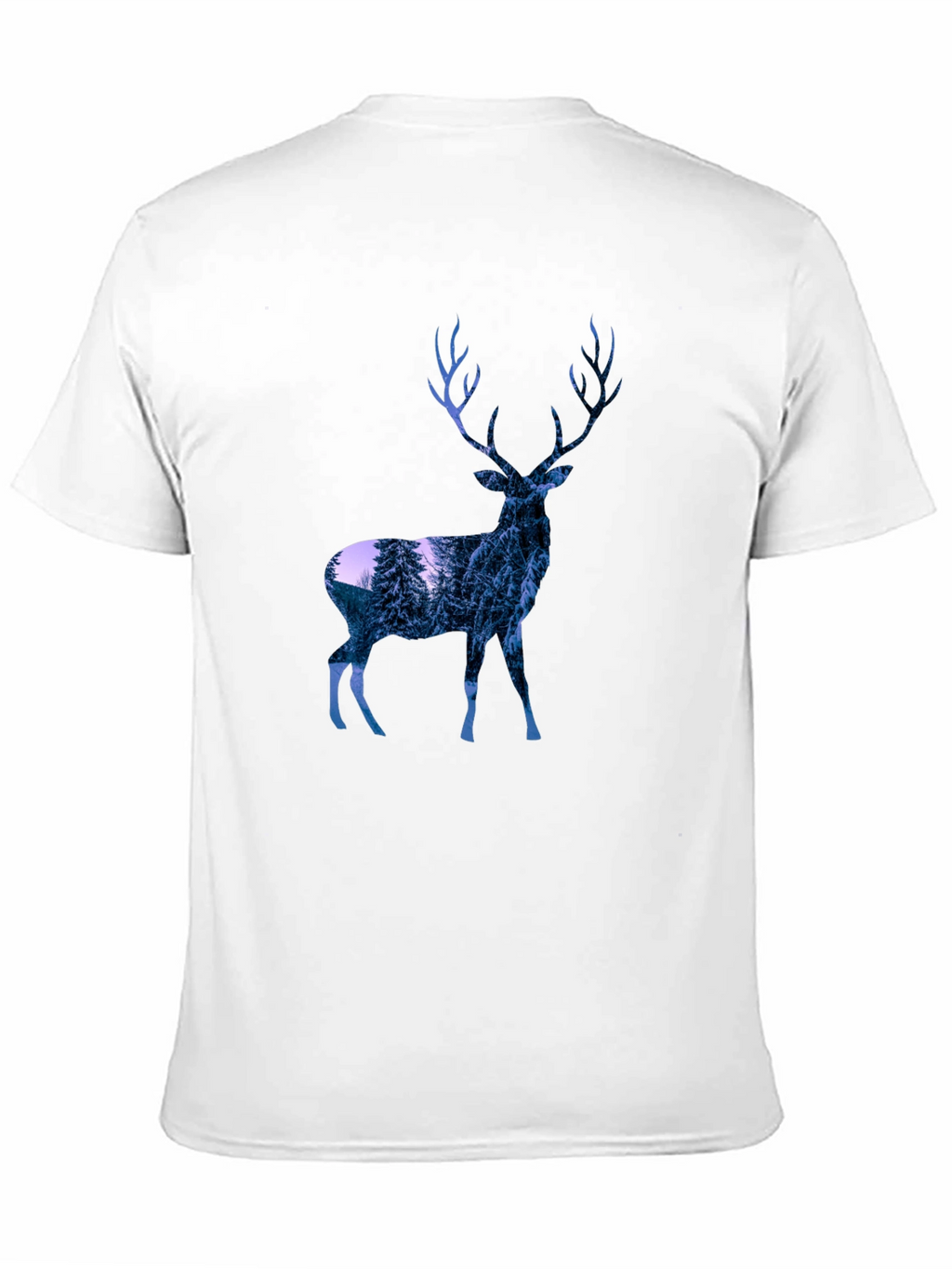 Deer Graphic Print T-Shirt - Black