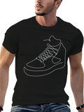 Sneaker Line Art Graphic Tee - Cool Casual Style