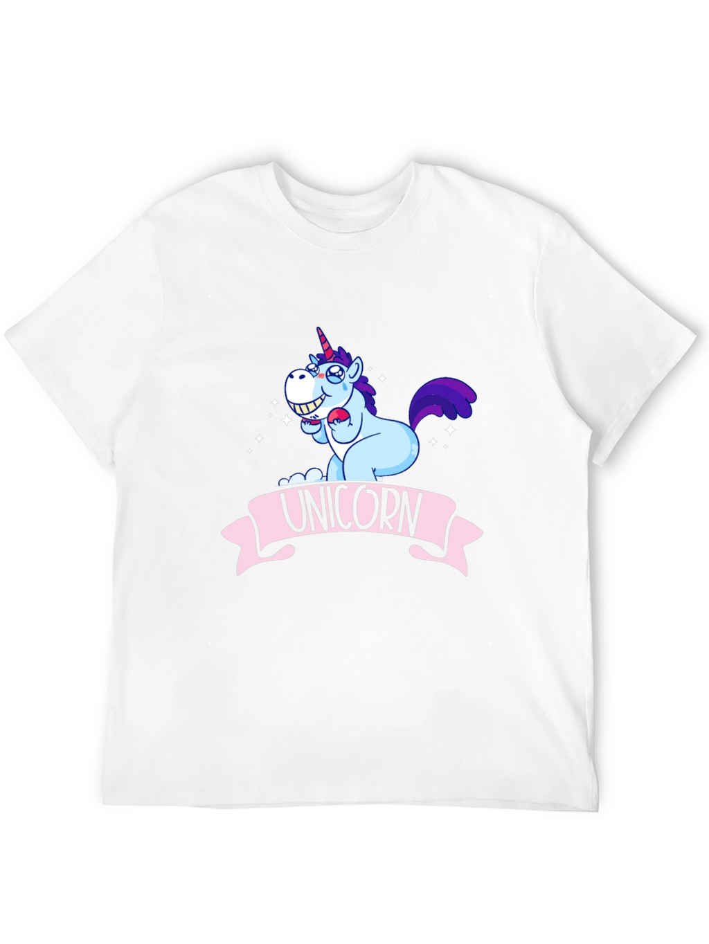 Unicorn Cartoon Graphic Black T-Shirt