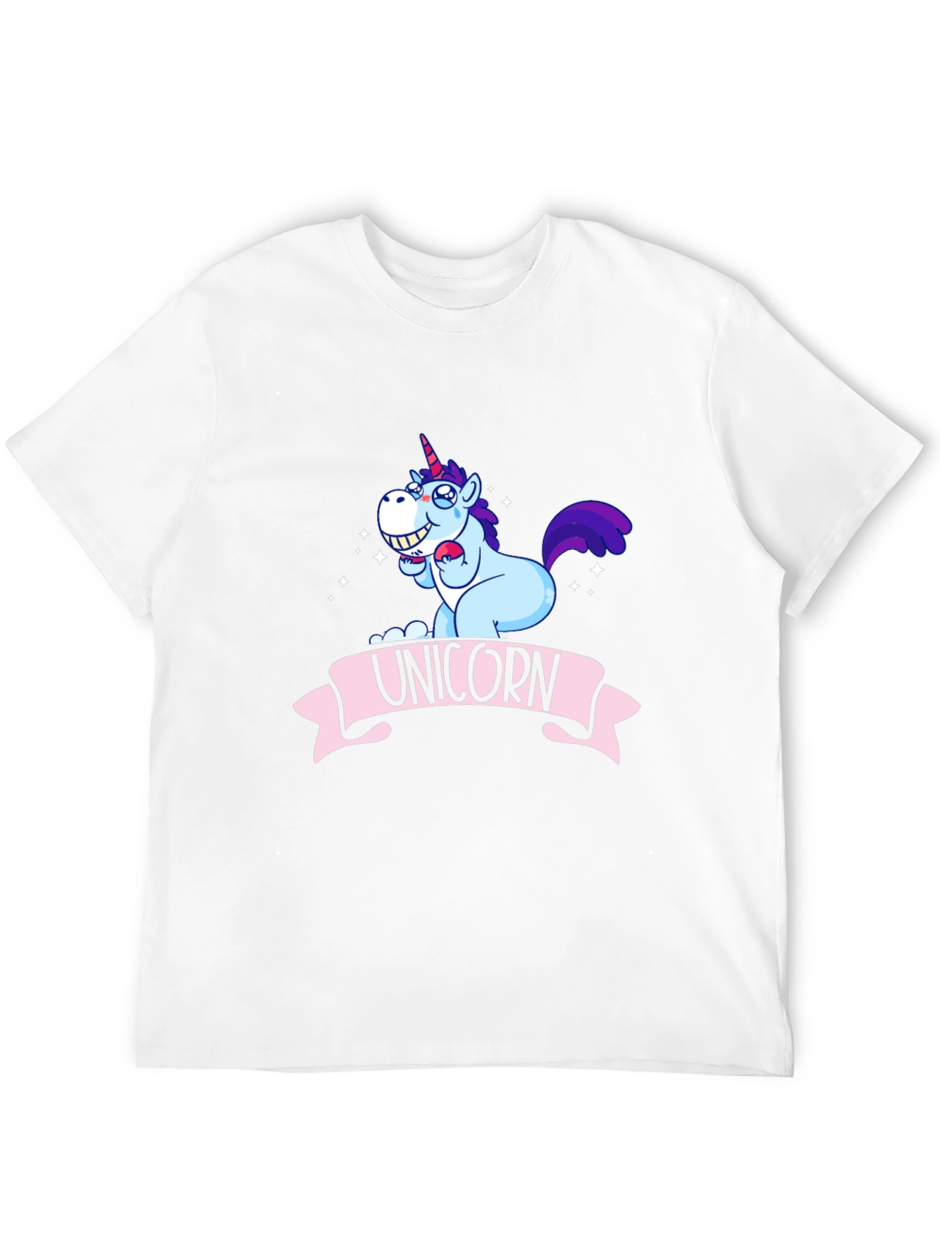 Unicorn Cartoon Graphic Black T-Shirt