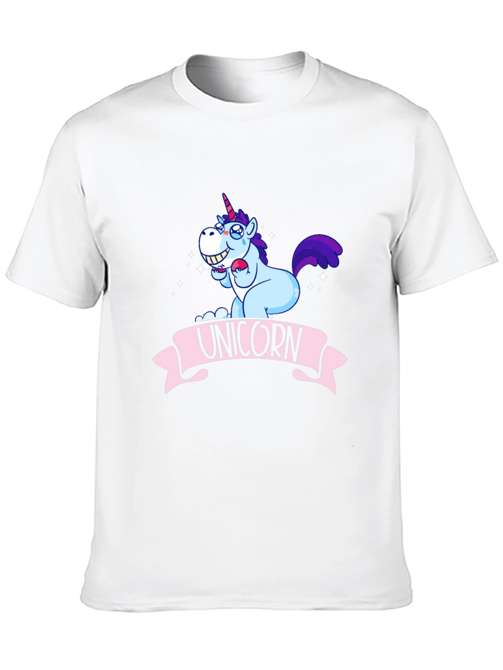 Unicorn Cartoon Graphic Black T-Shirt