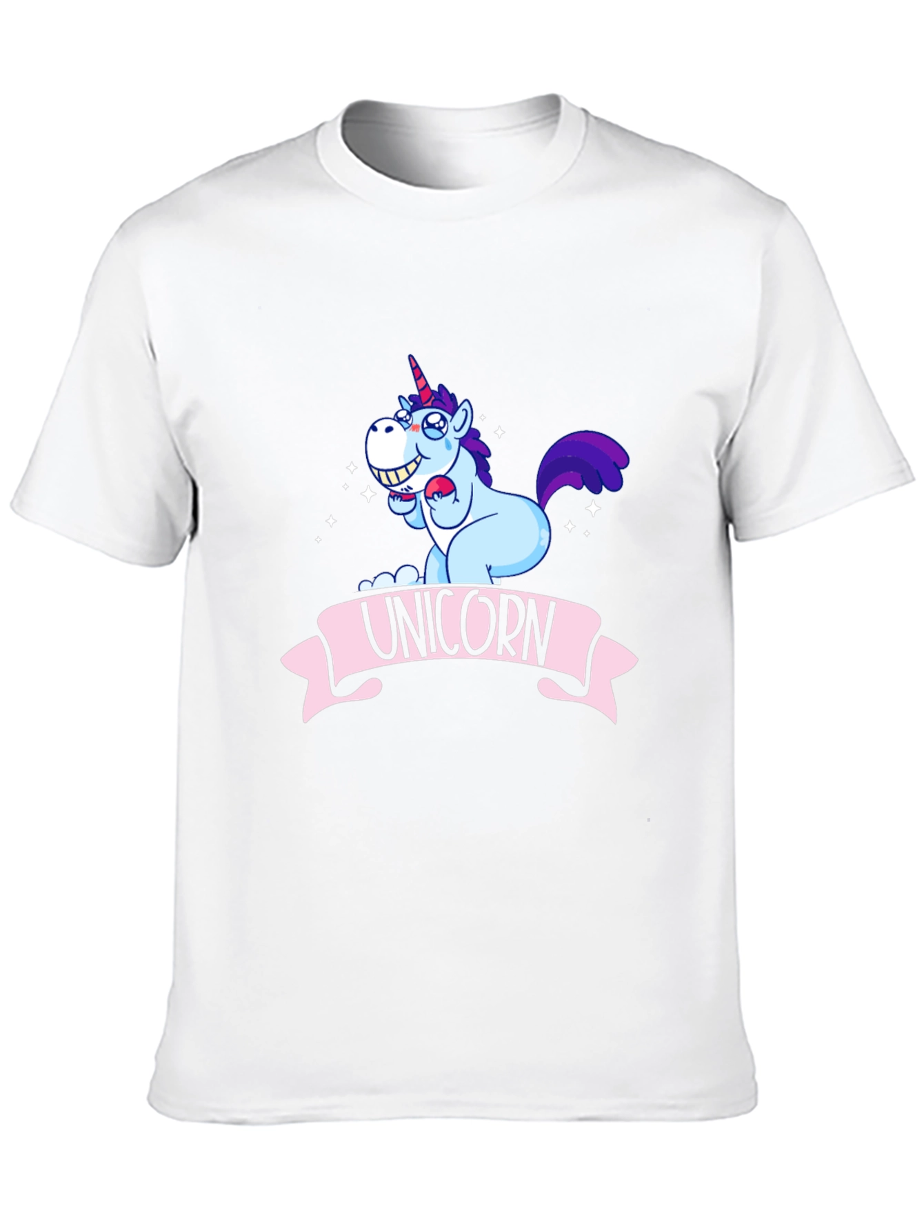 Unicorn Cartoon Graphic Black T-Shirt