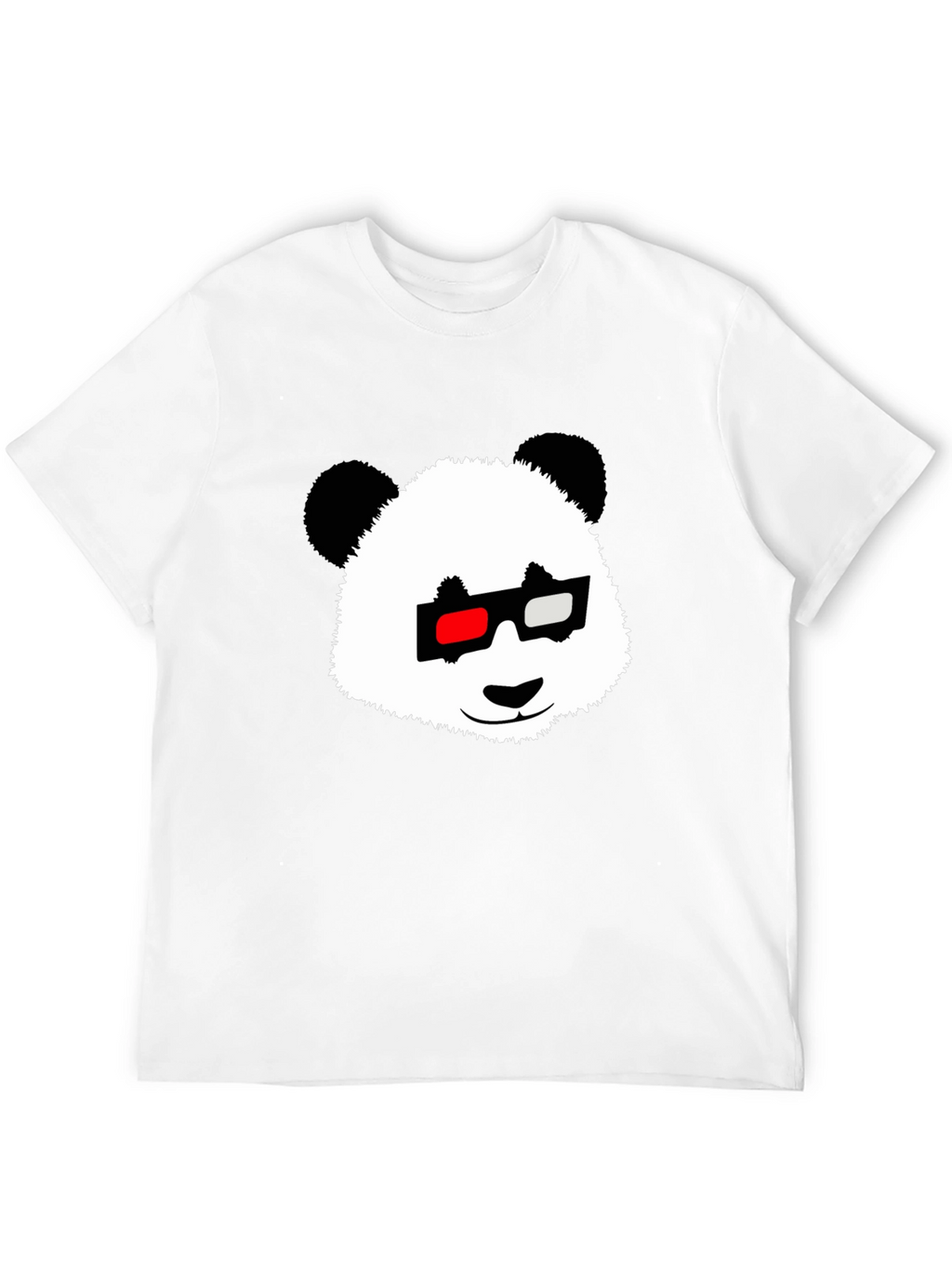 Panda with 3D Glasses Black T-Shirt