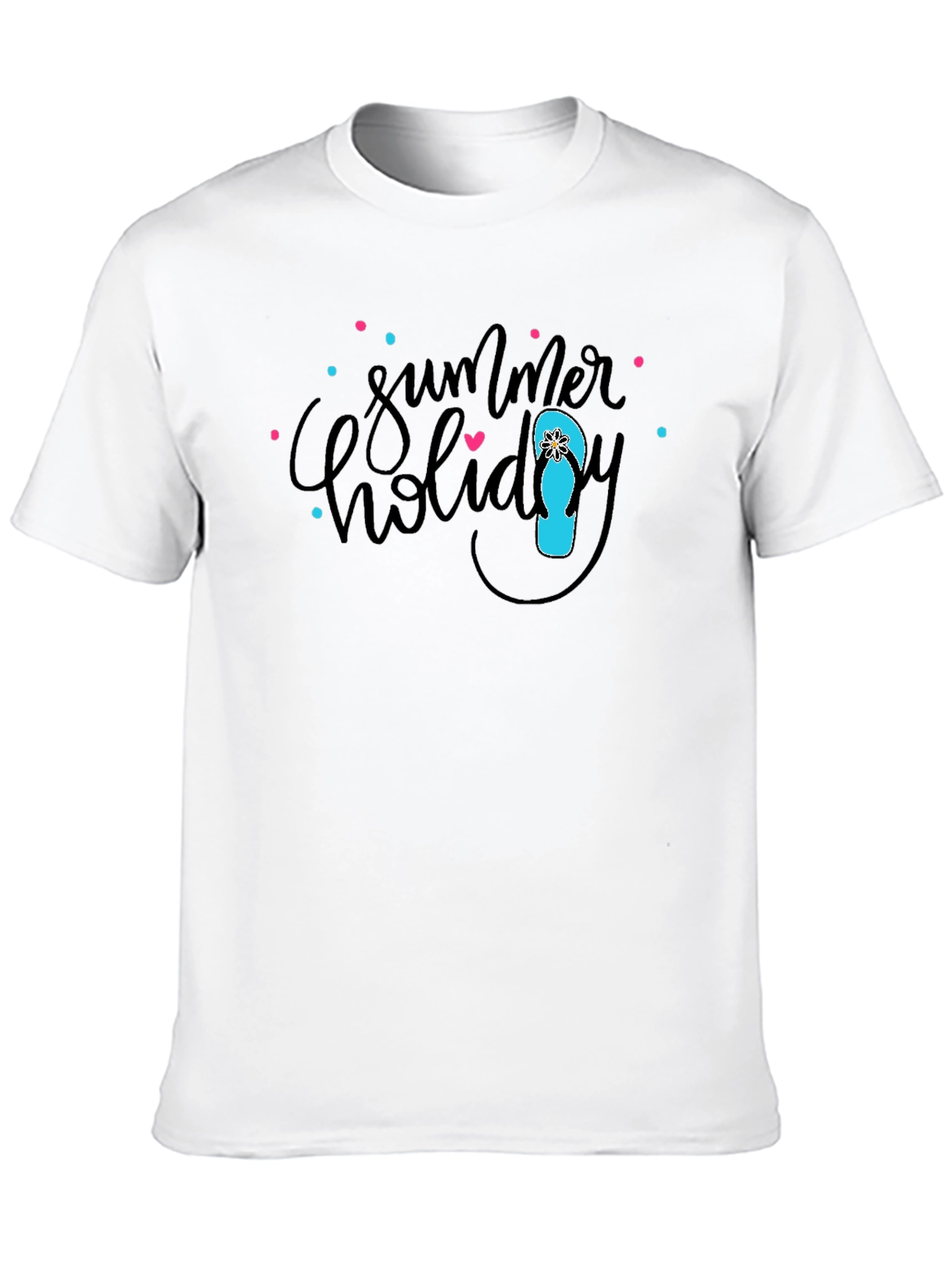 Summer Holiday Graphic Black T-Shirt
