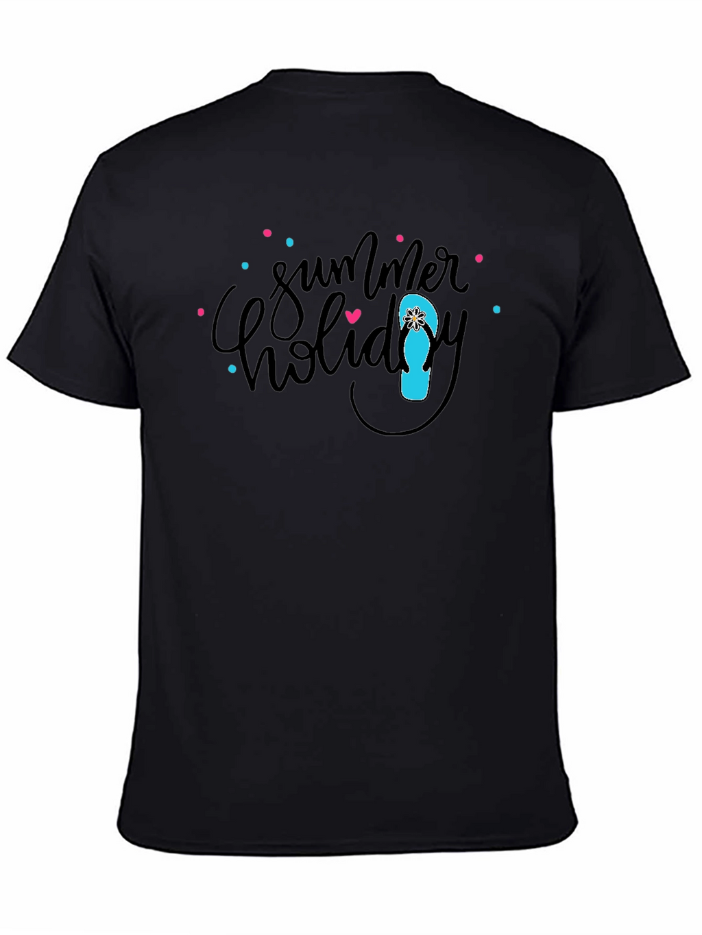 Summer Holiday Graphic Black T-Shirt