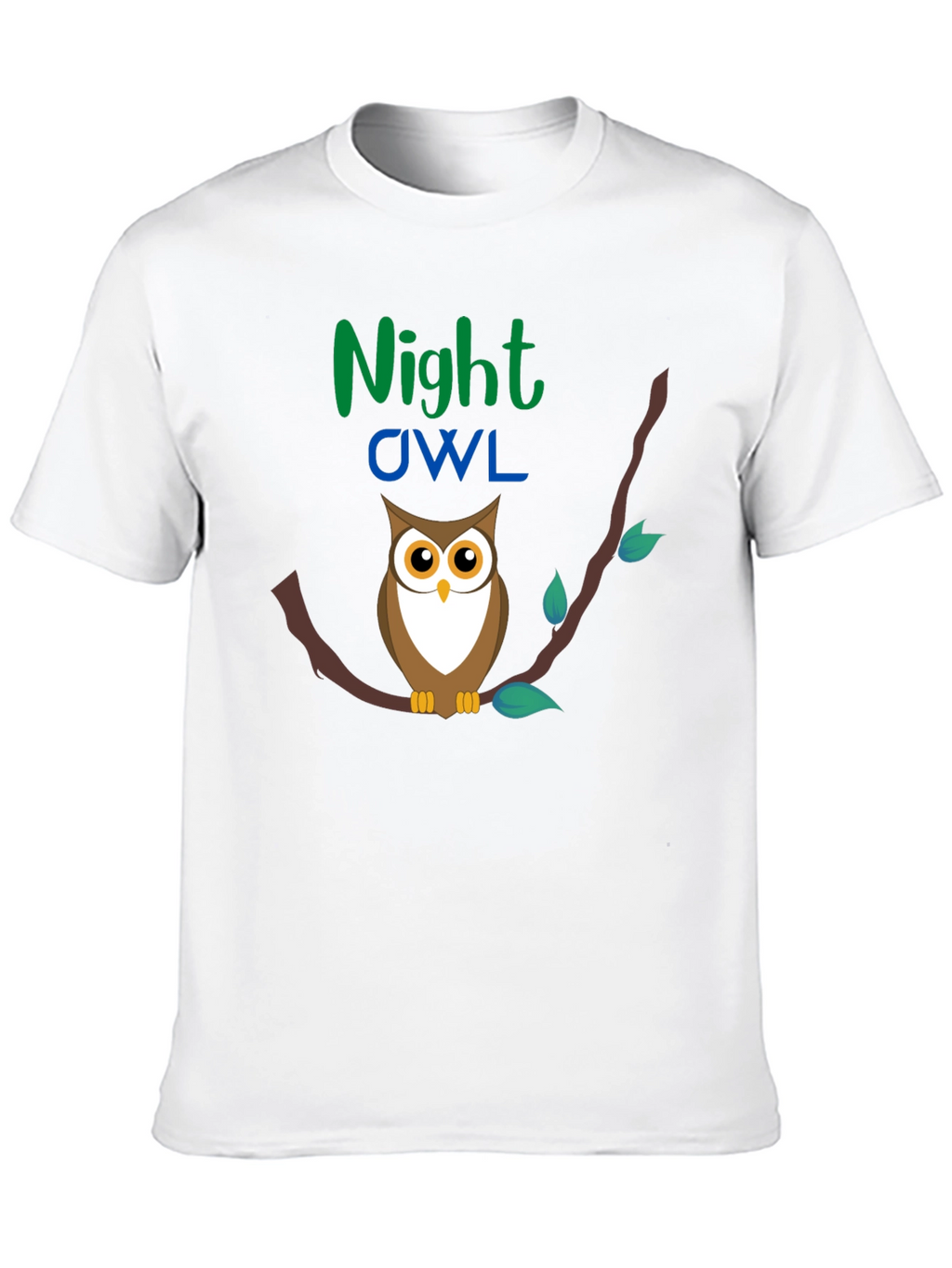 Night Owl Graphic Tee - Black Cotton T-Shirt