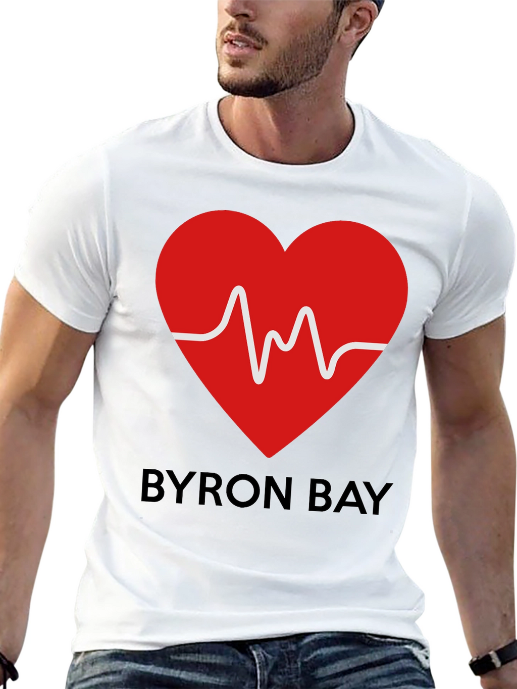 Byron Bay Heartbeat Graphic Tee