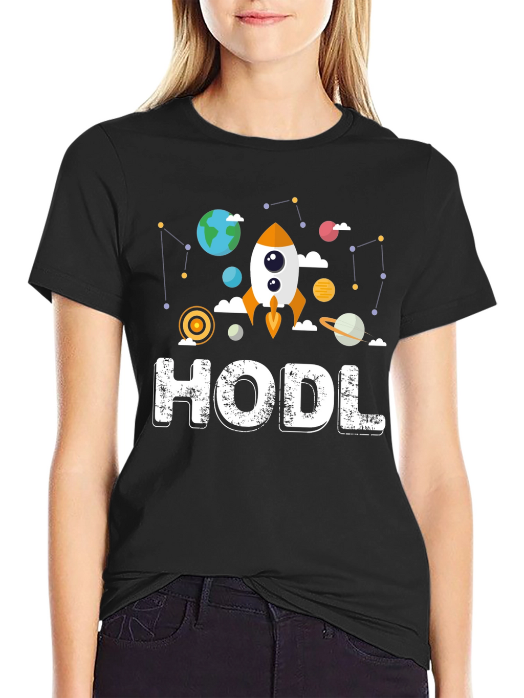 HODL Crypto Space Graphic T-Shirt