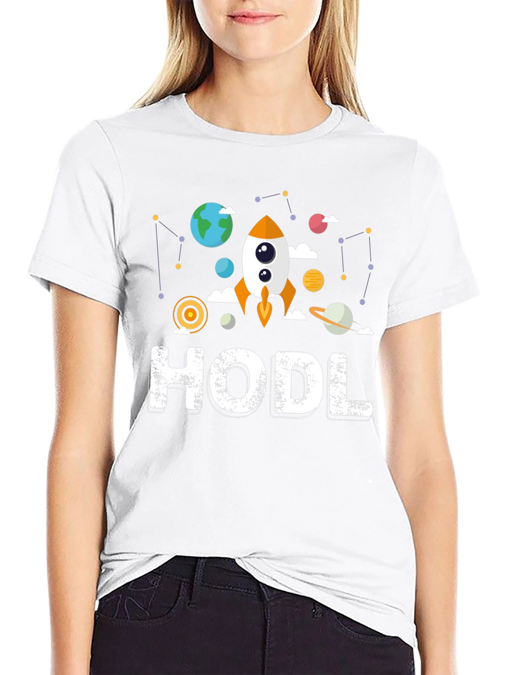 HODL Crypto Space Graphic T-Shirt