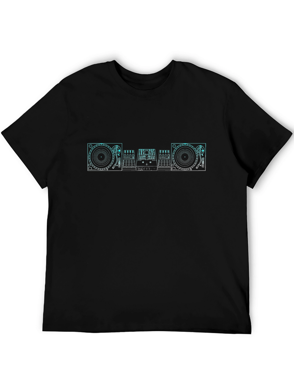 DJ Turntable Graphic Tee - Black