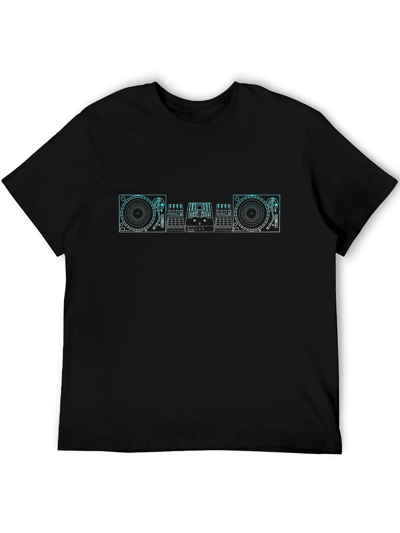 DJ Turntable Graphic Tee - Black