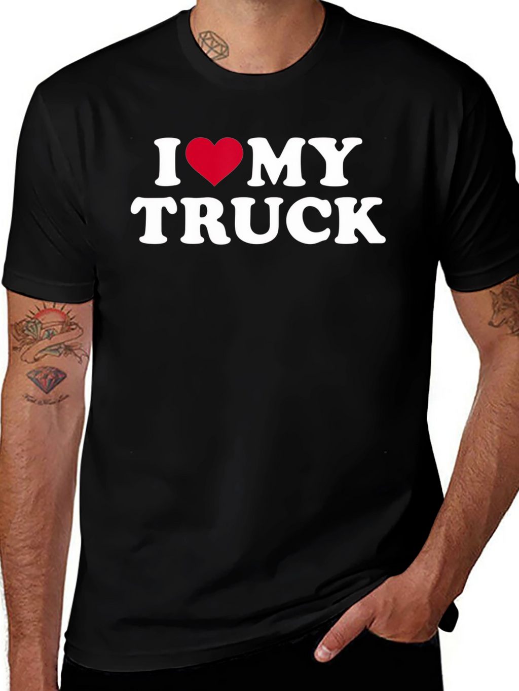 I Heart My Truck Black T-Shirt