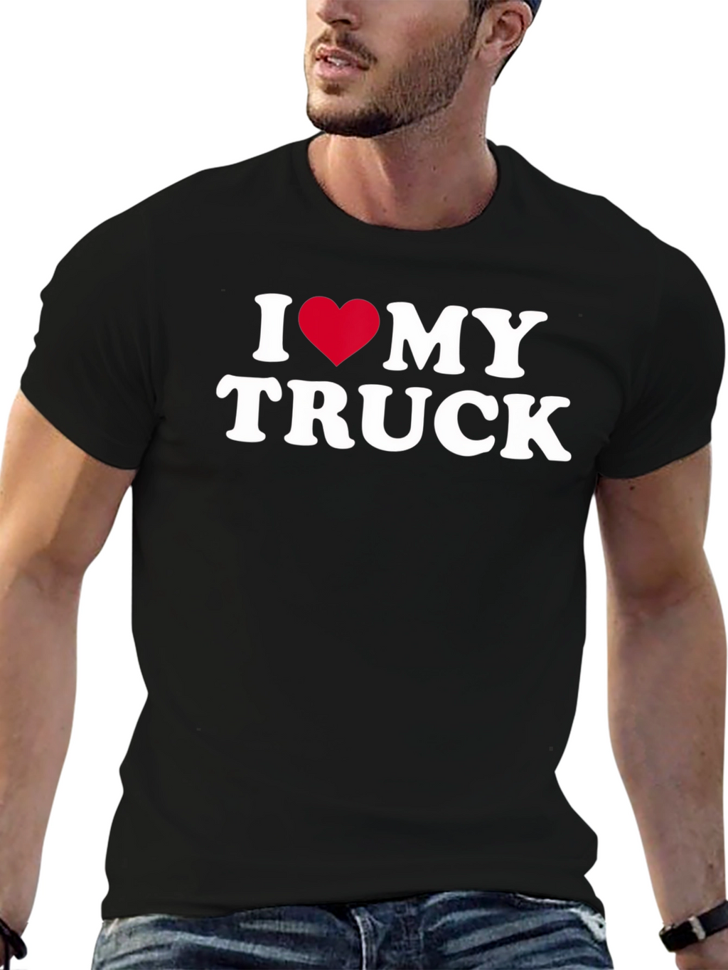 I Heart My Truck Black T-Shirt