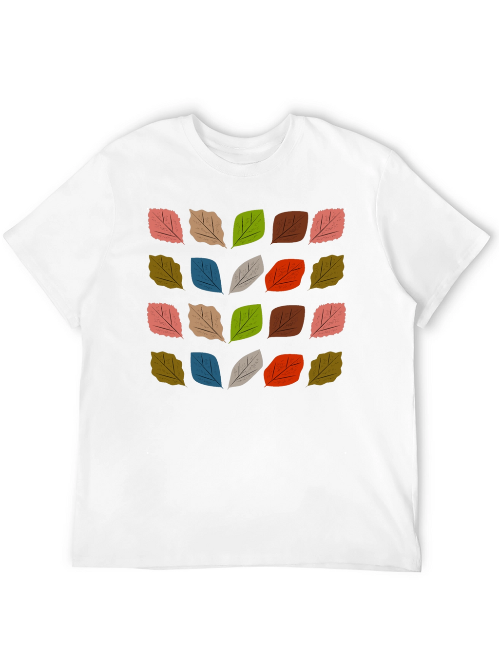 Abstract Leaf Pattern Black T-Shirt