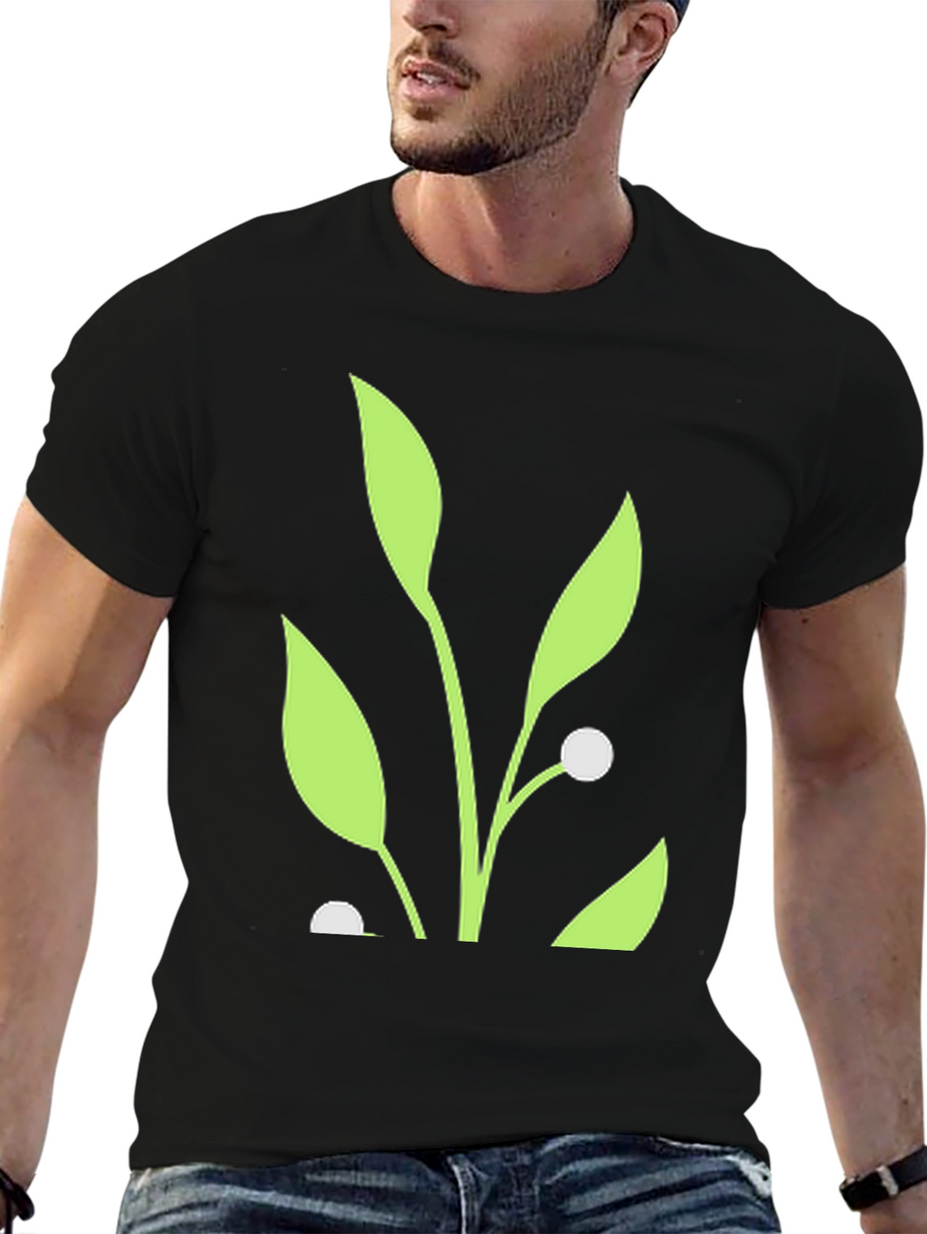 Nature Inspired Graphic Tee - Black Cotton Blend