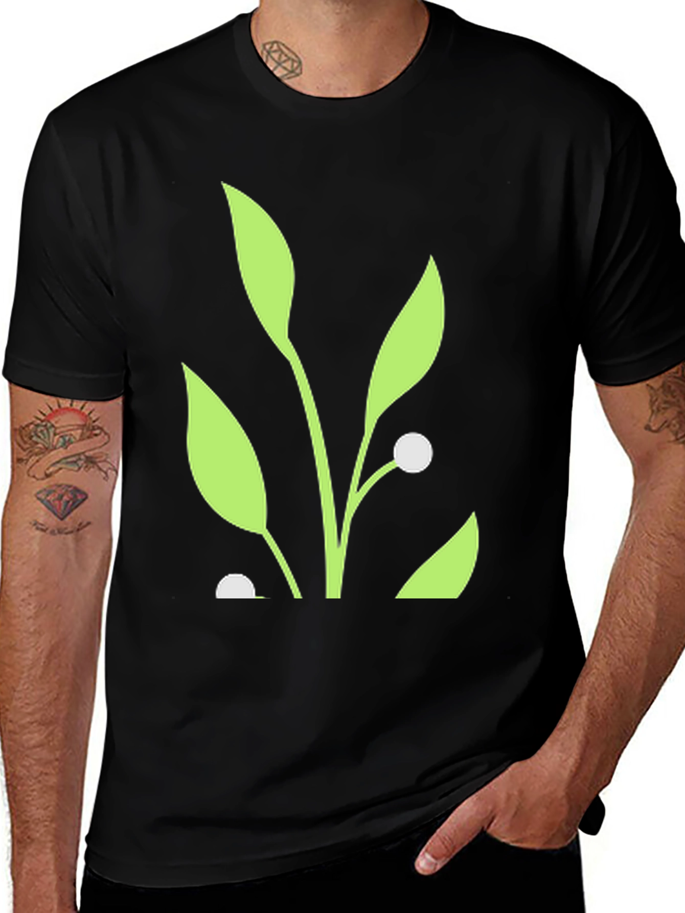 Nature Inspired Graphic Tee - Black Cotton Blend
