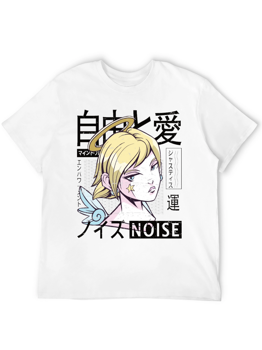 Anime Angel Graphic Black T-Shirt