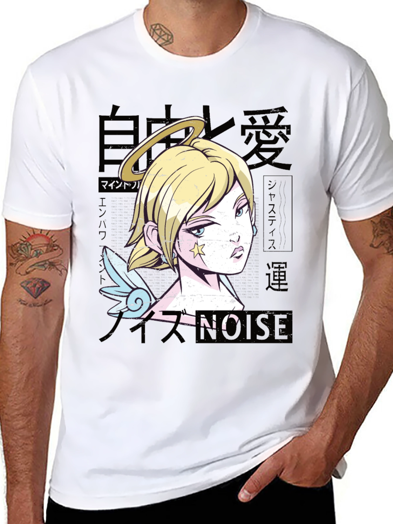 Anime Angel Graphic Black T-Shirt