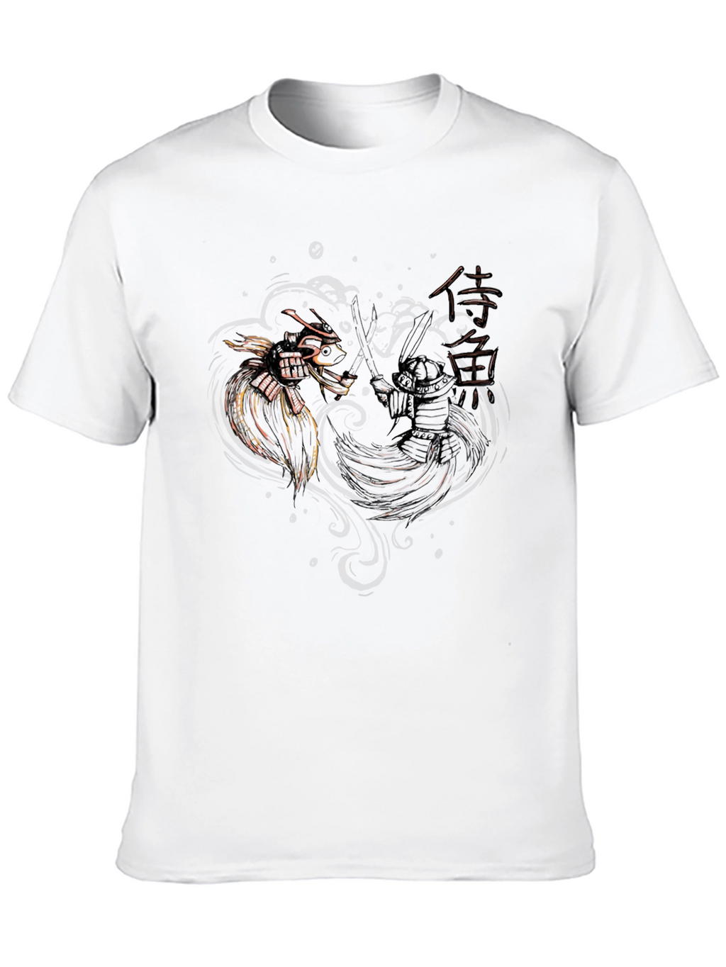 Samurai Dragon Duel Black T-Shirt