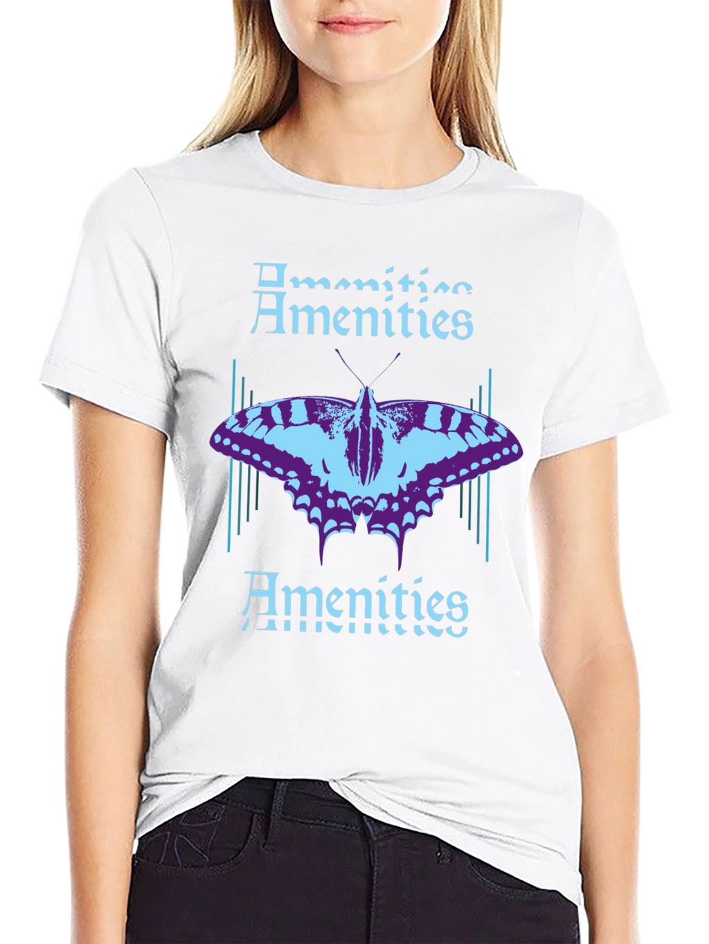 Amenities Butterfly Graphic T-Shirt - Black