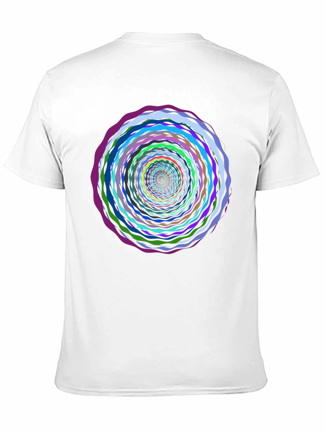 Vortex Circle Black T-Shirt - Artistic Psychedelic Design