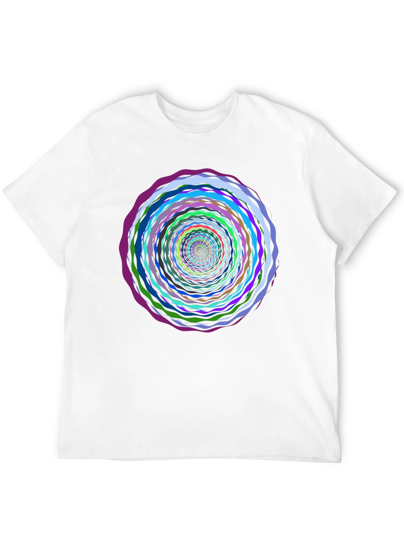 Vortex Circle Black T-Shirt - Artistic Psychedelic Design
