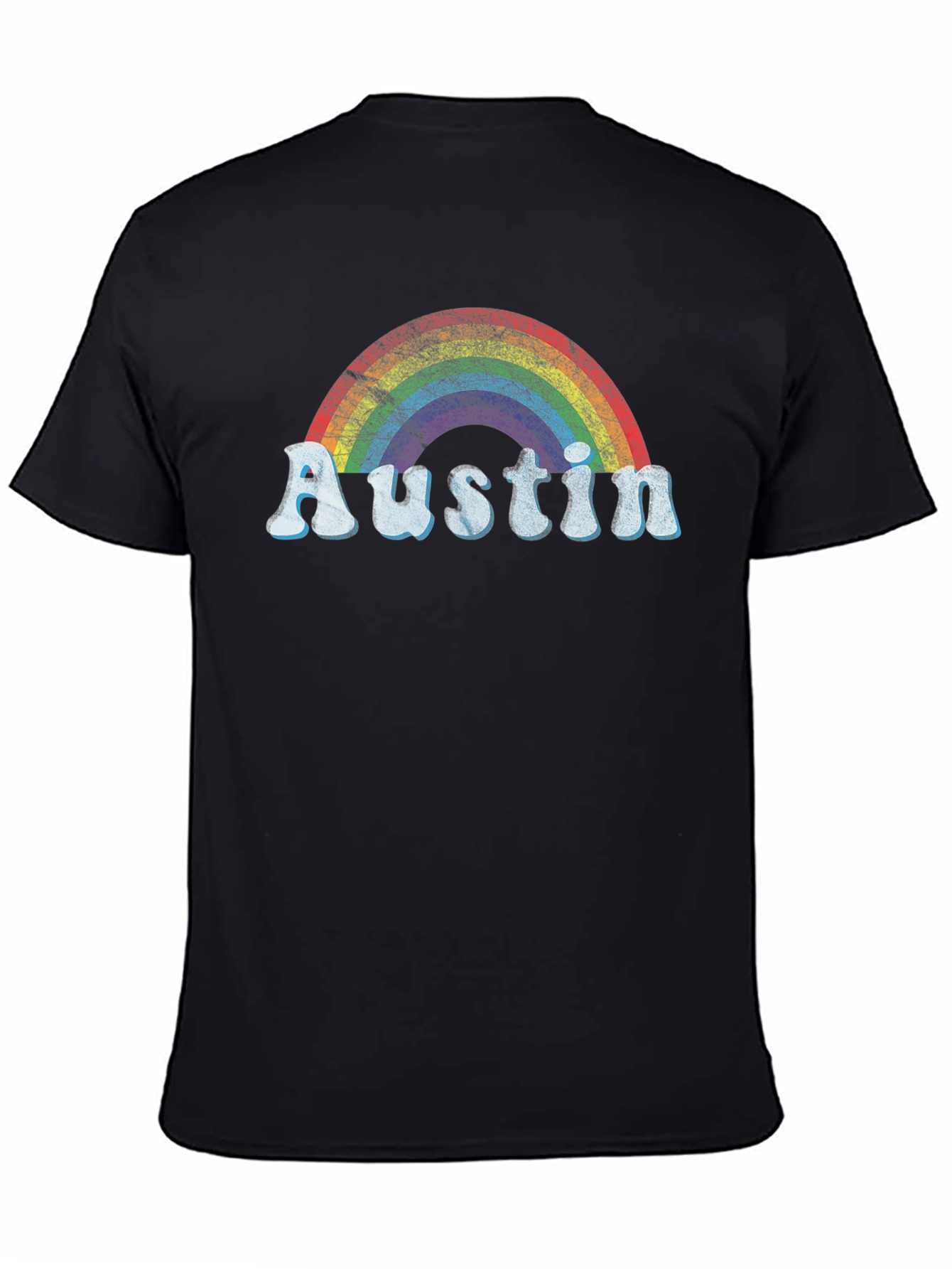 Austin Rainbow Graphic Tee - Retro Style