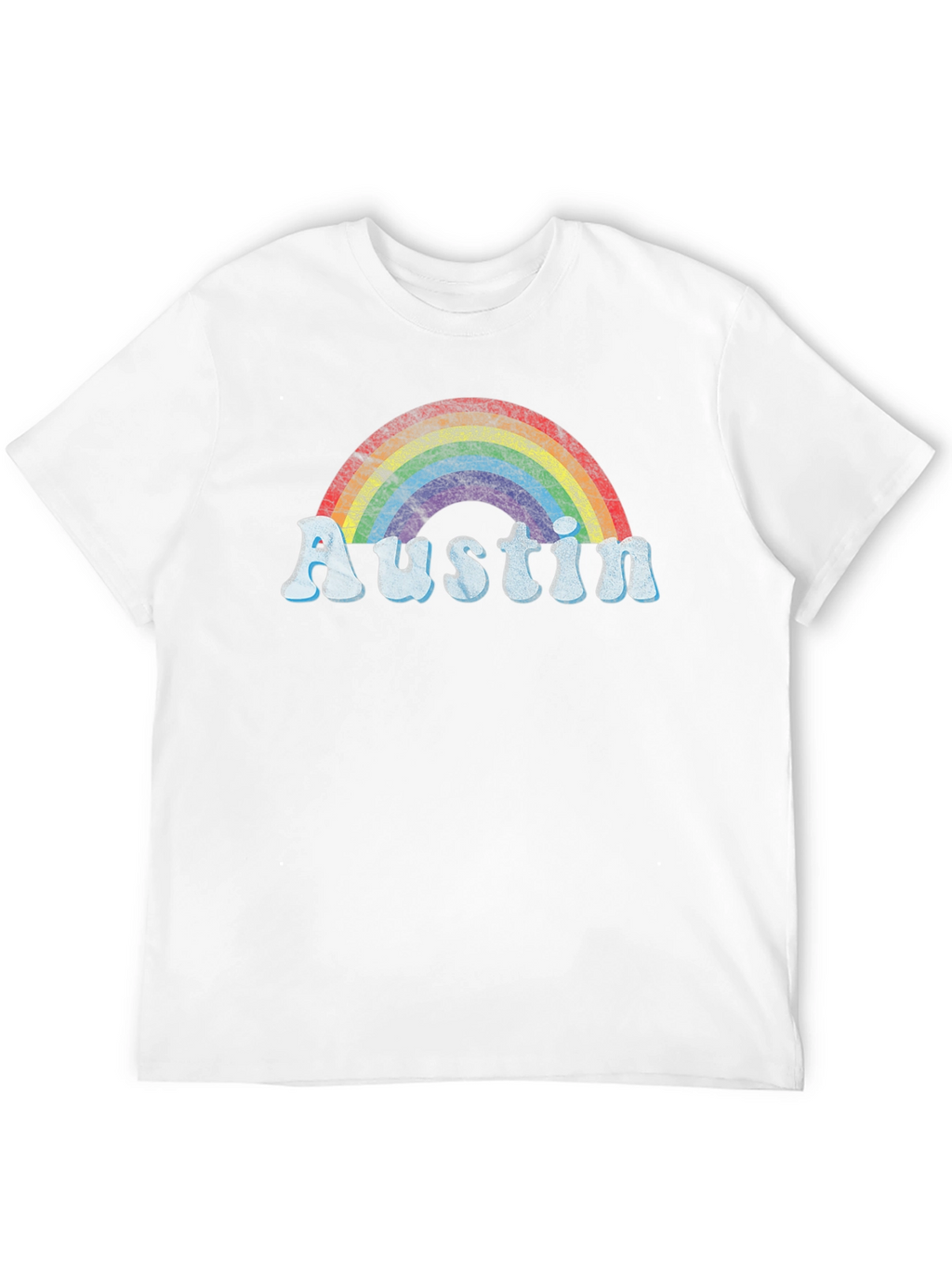 Austin Rainbow Graphic Tee - Retro Style