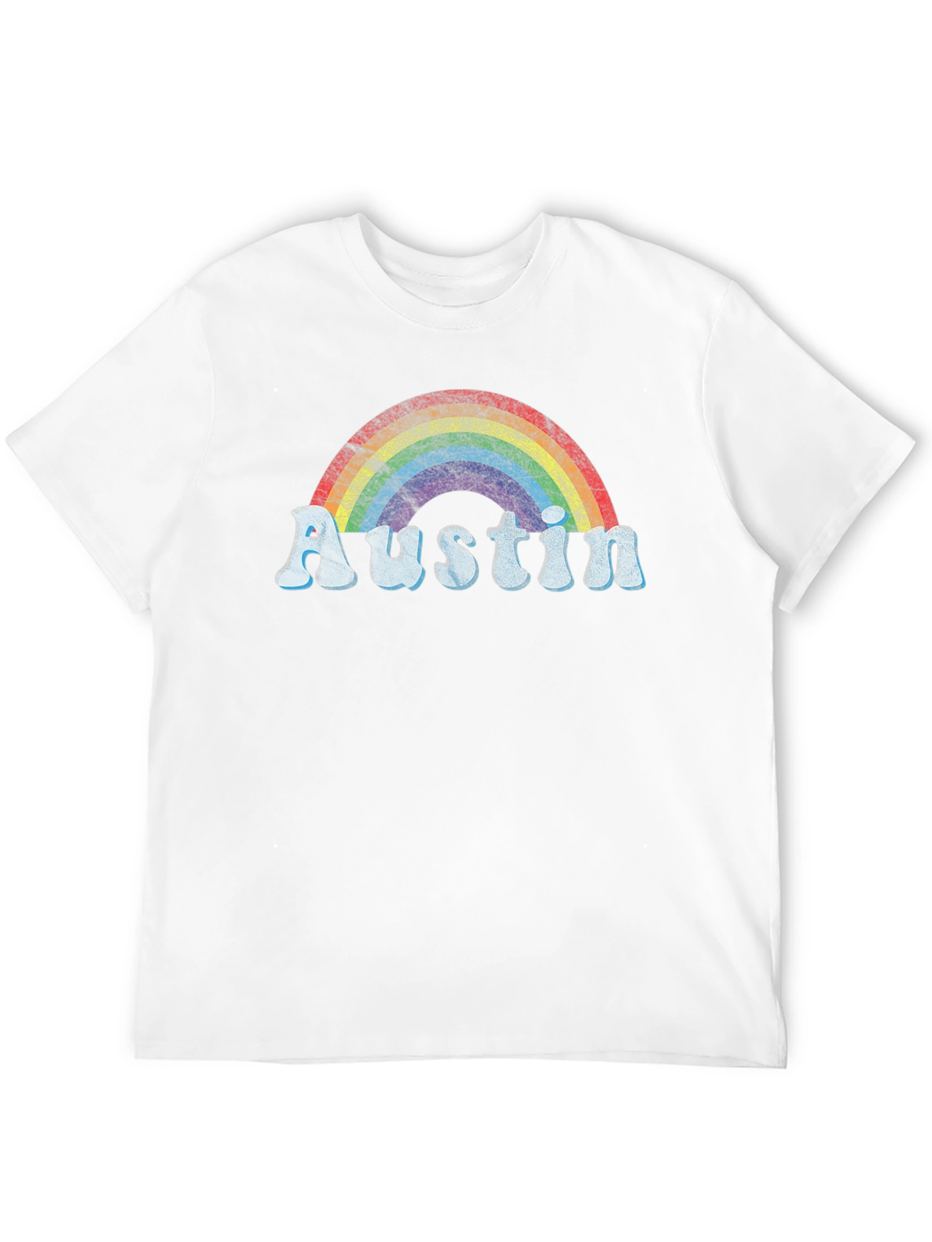 Austin Rainbow Graphic Tee - Retro Style