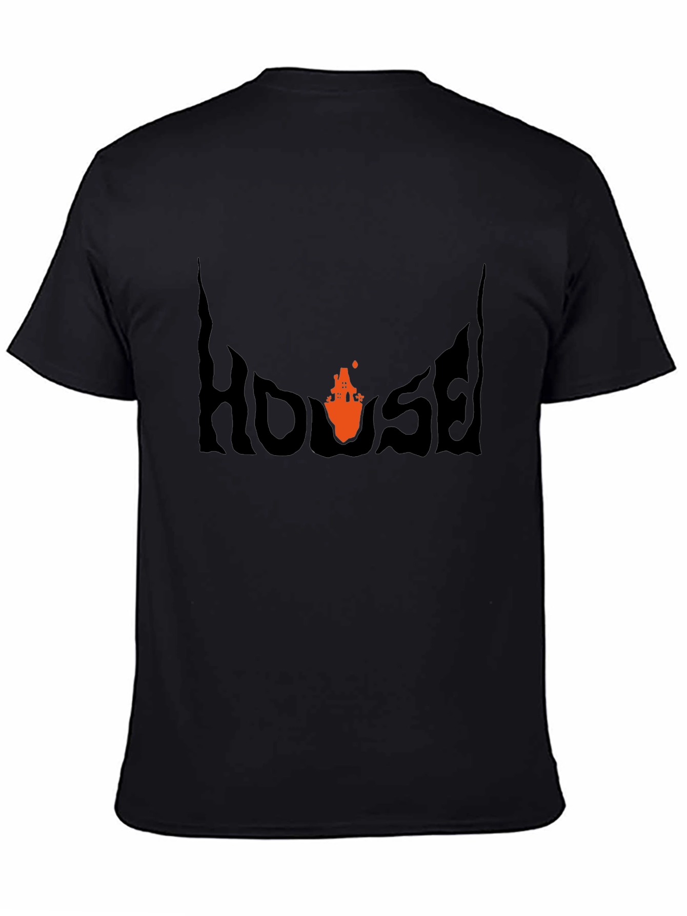 House Halloween Tee - Black Graphic T-Shirt