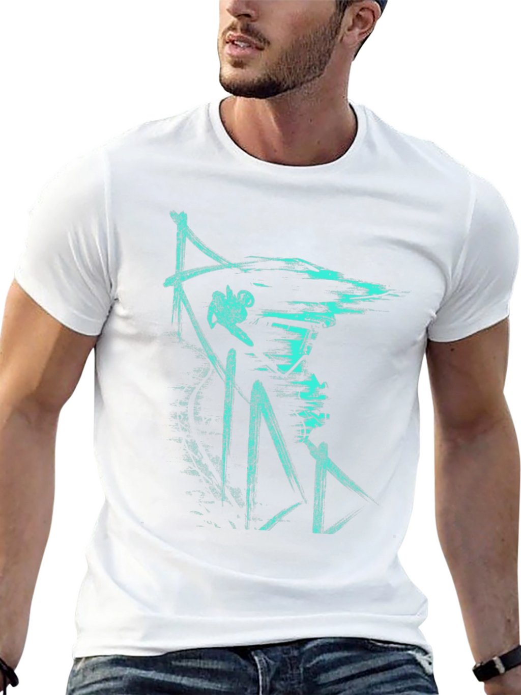 Urban Style Graphic Print Tee - Black