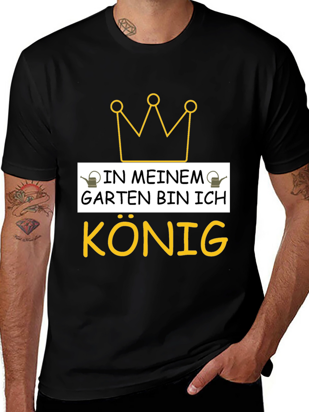In Meinem Garten Bin Ich Konig Black T-Shirt