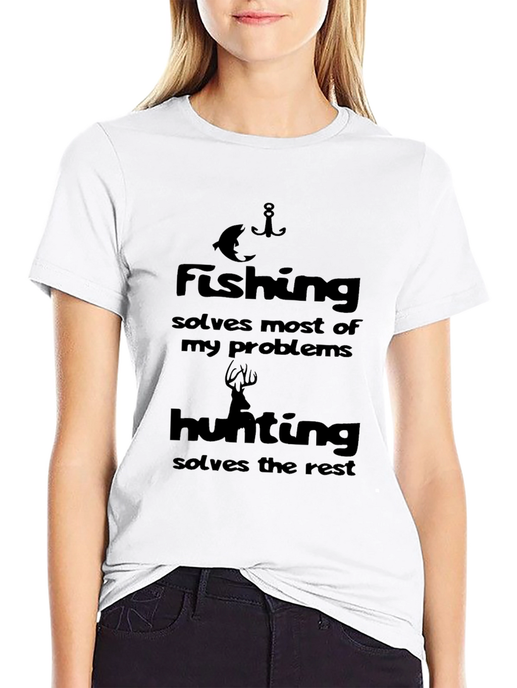 Fishing & Hunting Solve Problems Black T-Shirt