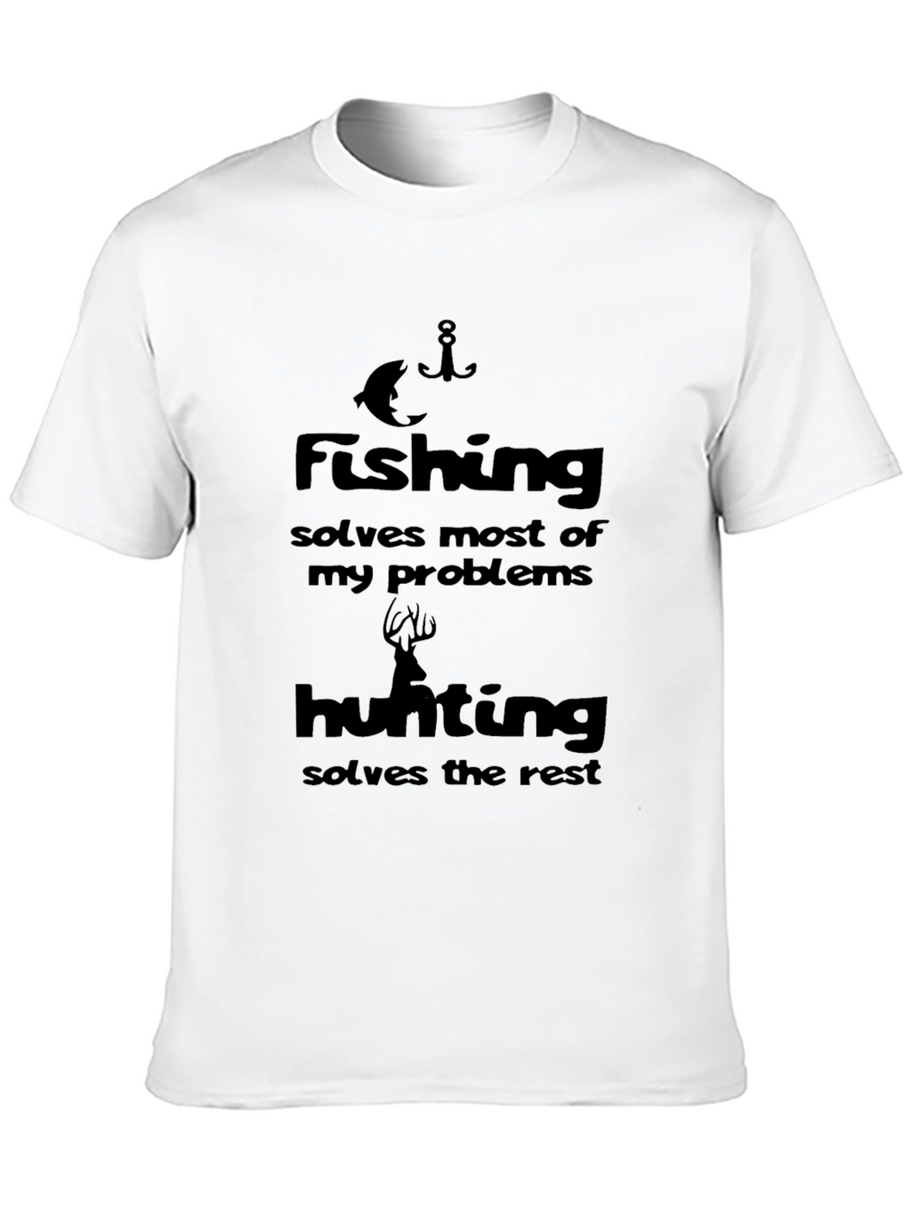 Fishing & Hunting Solve Problems Black T-Shirt