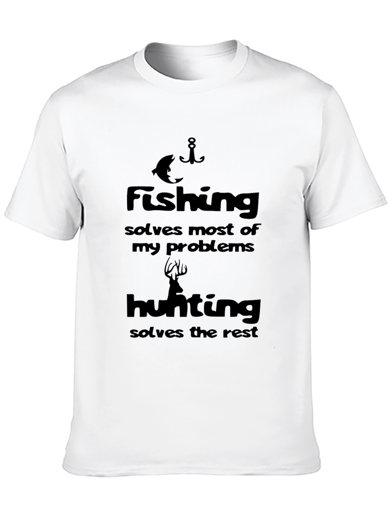 Fishing & Hunting Solve Problems Black T-Shirt