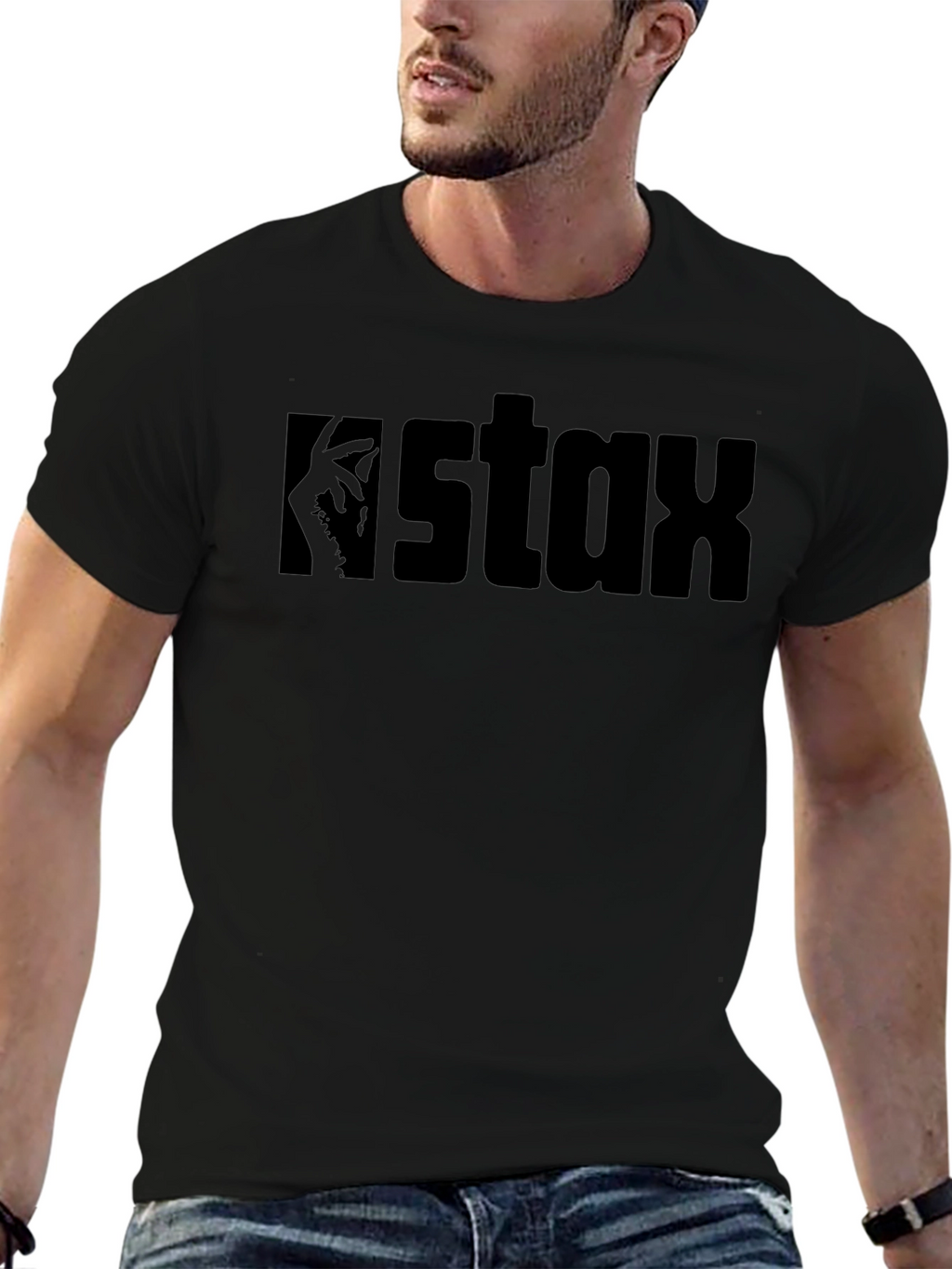 Stax Mens Black Graphic Tee