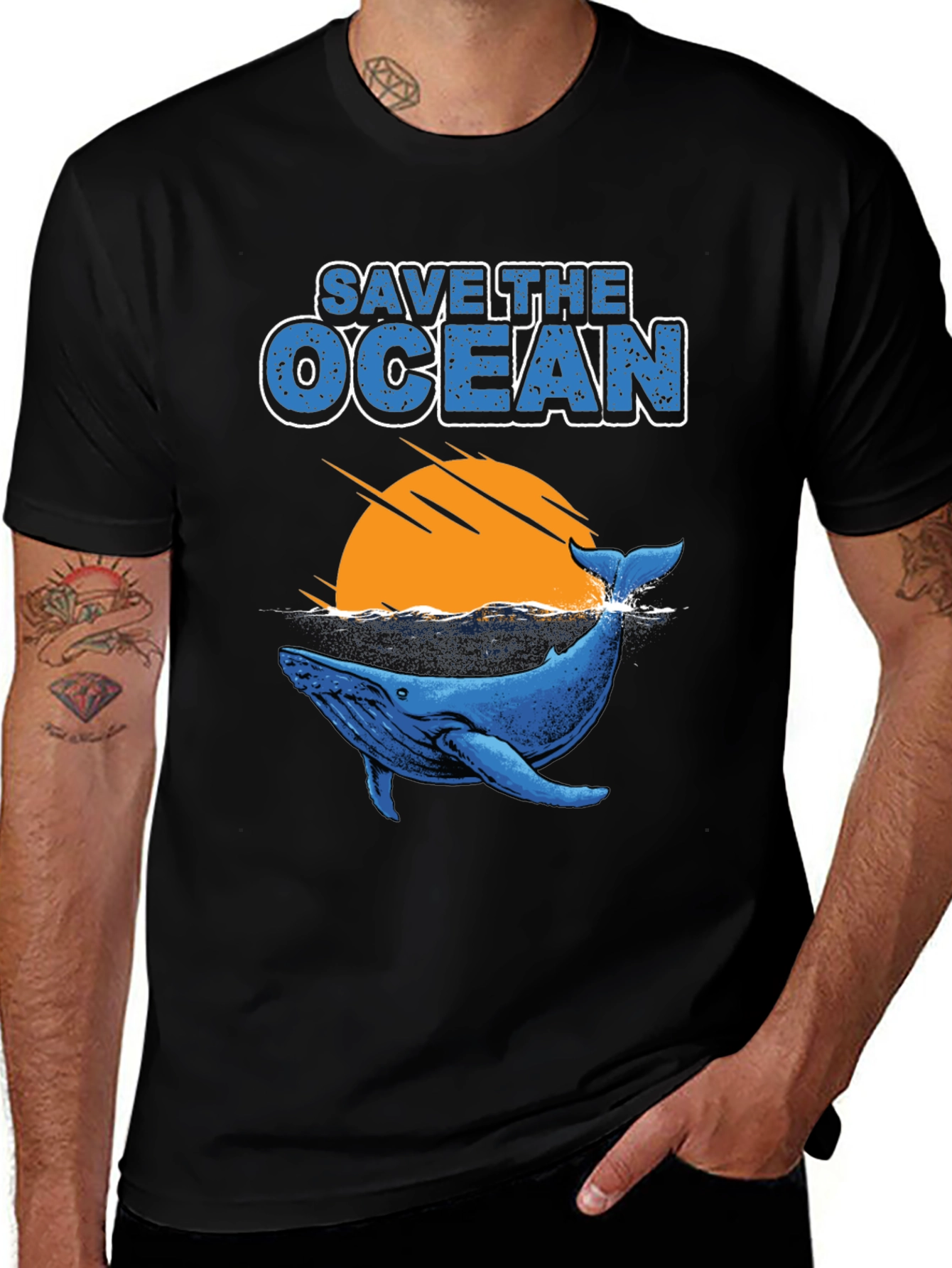 Save the Ocean Whale Graphic T-Shirt