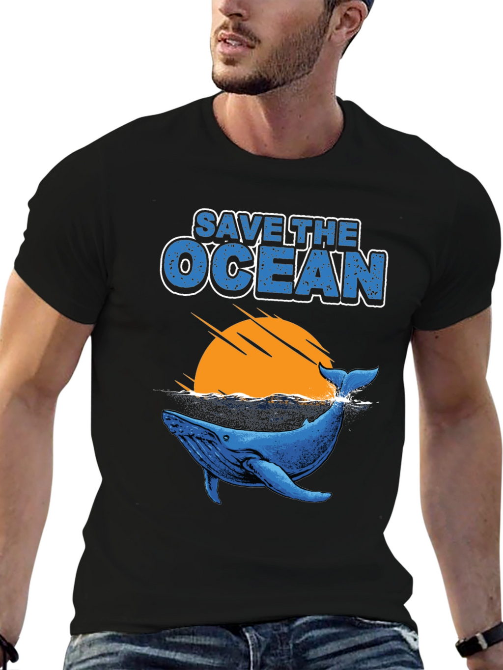 Save the Ocean Whale Graphic T-Shirt