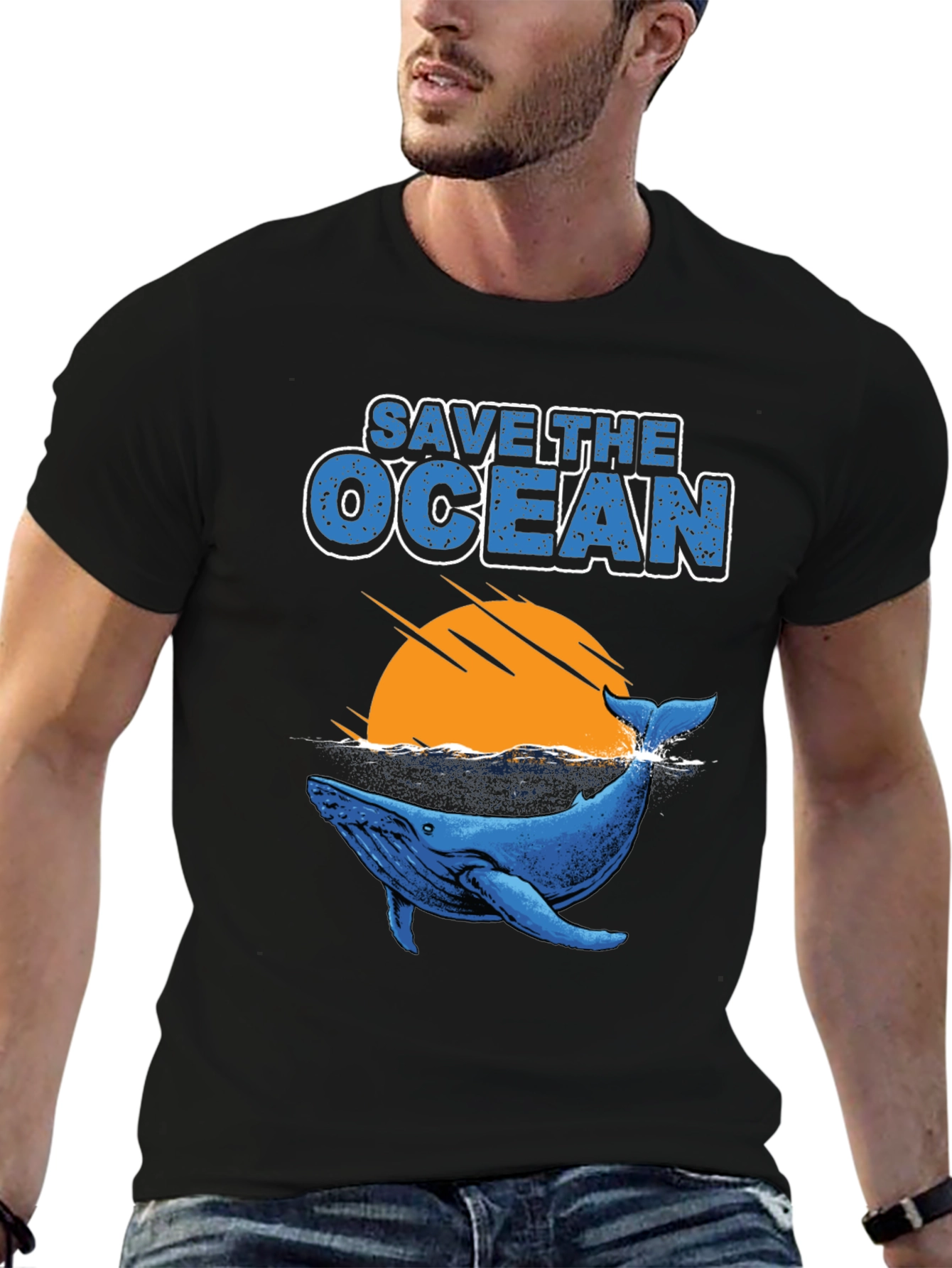 Save the Ocean Whale Graphic T-Shirt