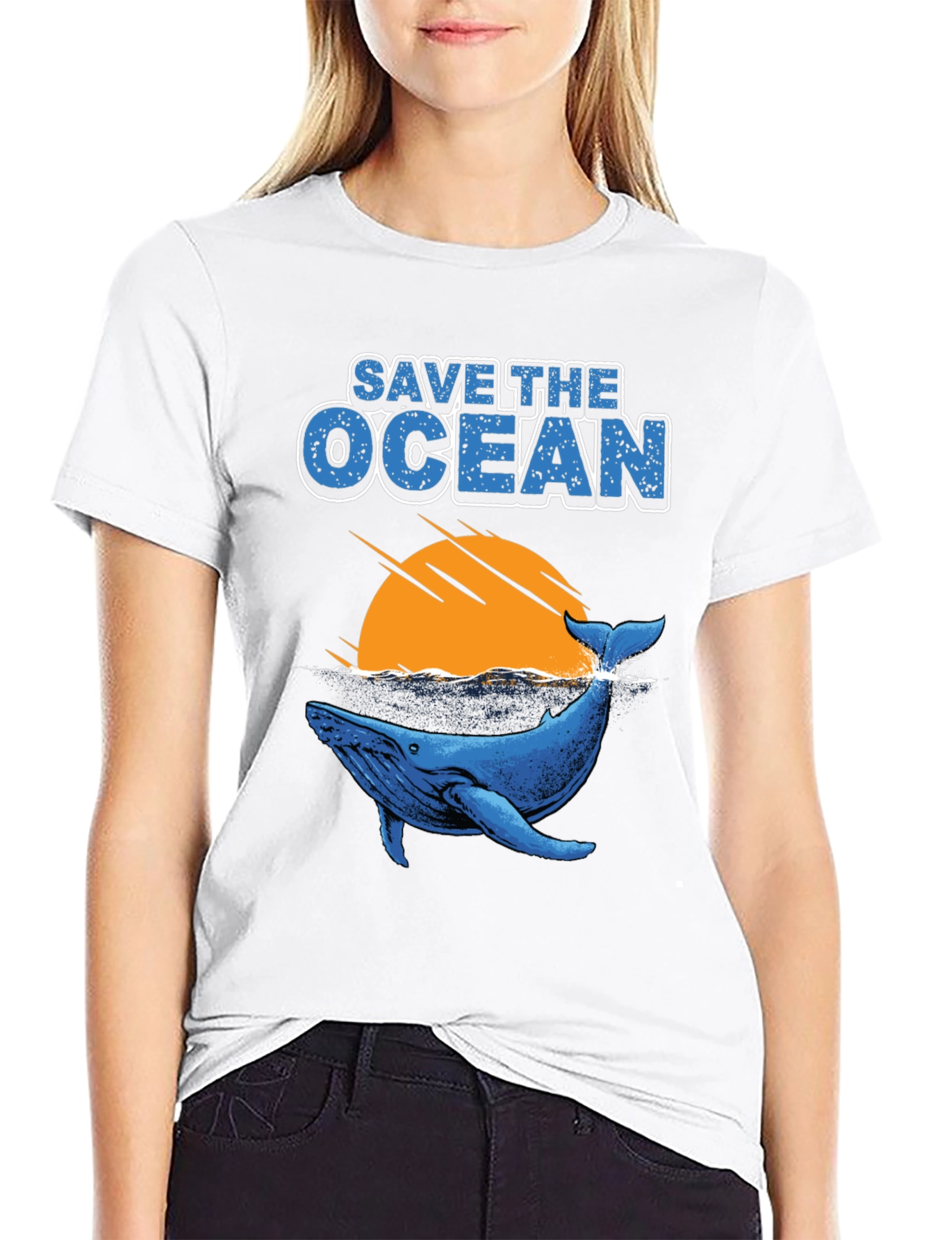 Save the Ocean Whale Graphic T-Shirt
