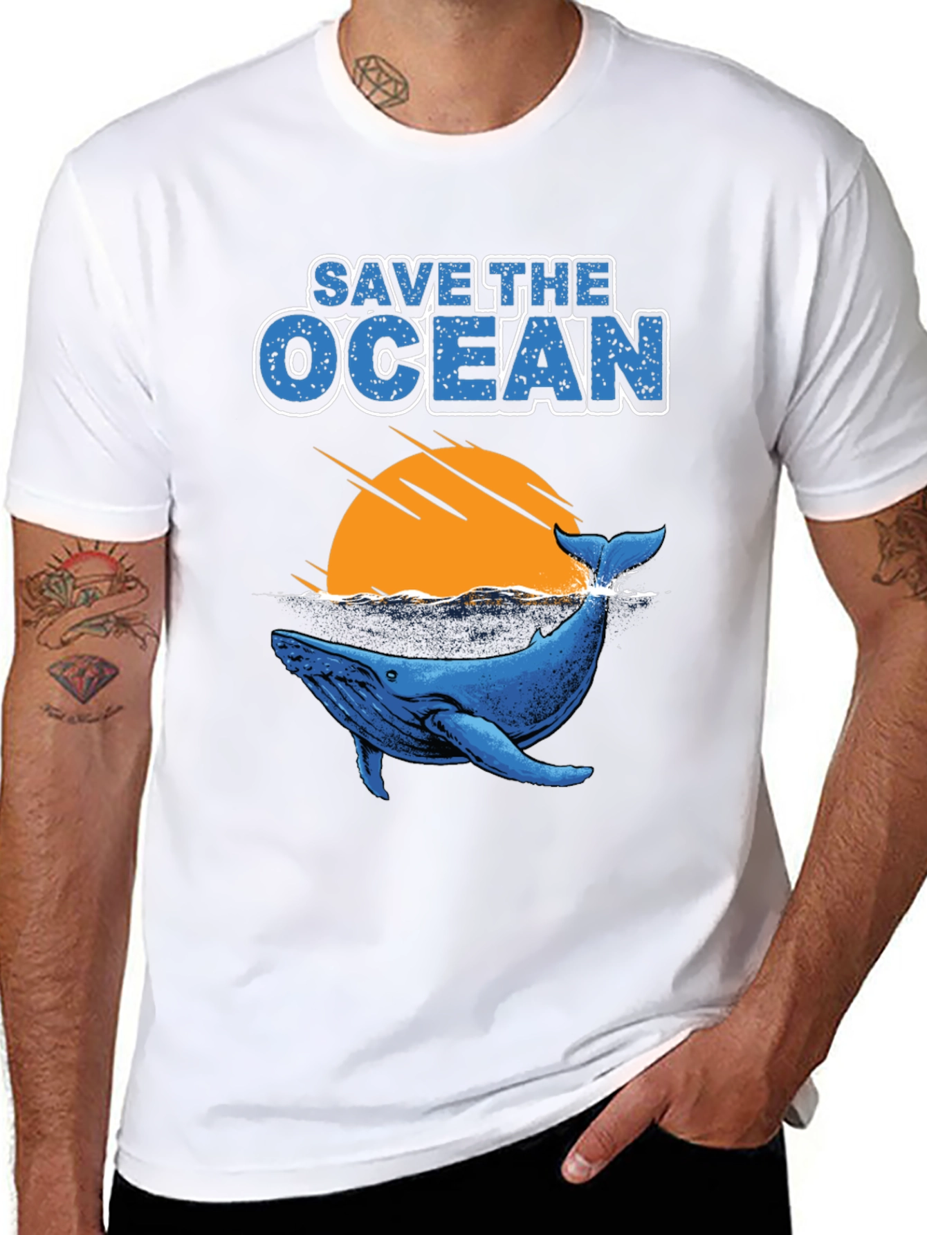 Save the Ocean Whale Graphic T-Shirt