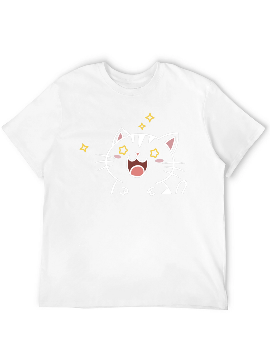 Cute Cartoon Cat T-Shirt - Black