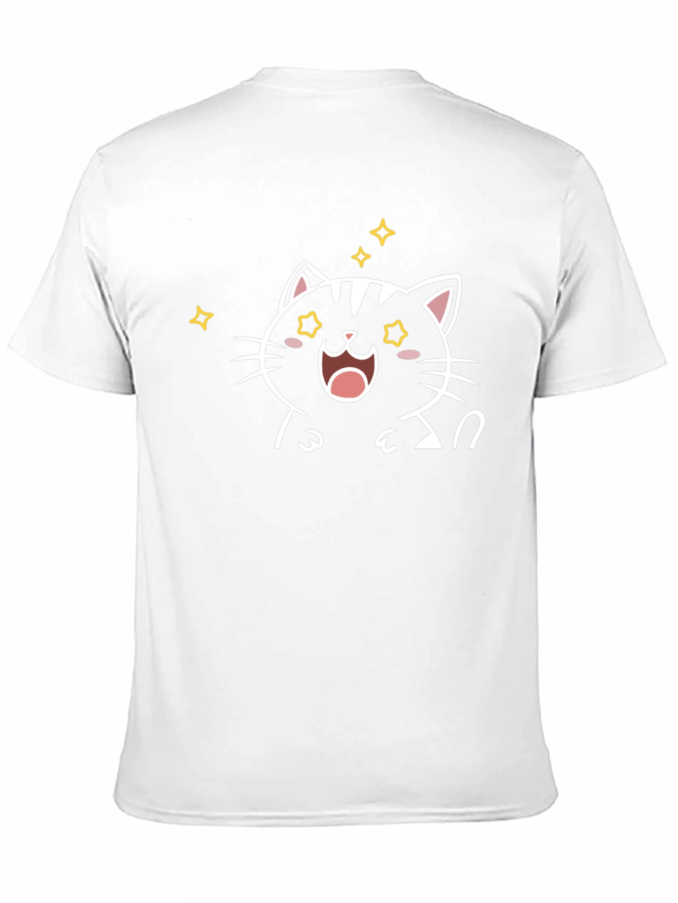 Cute Cartoon Cat T-Shirt - Black