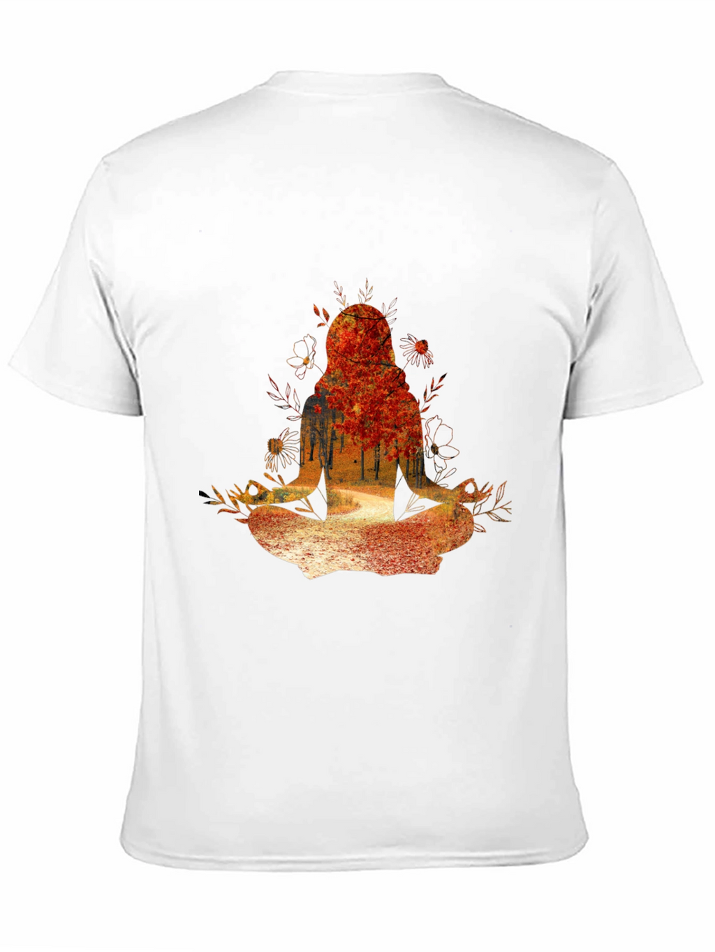 Nature-Inspired Meditating Figure Graphic Tee