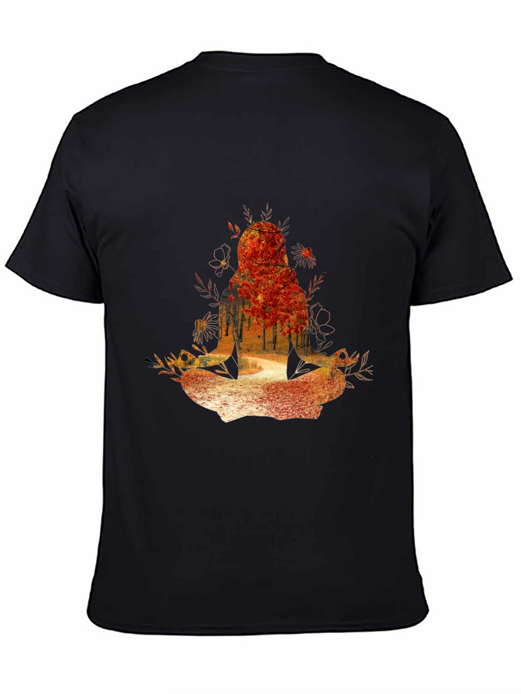 Nature-Inspired Meditating Figure Graphic Tee